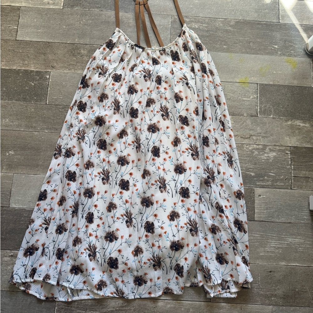 Entro brown and White Floral baby doll dress croquet fairy